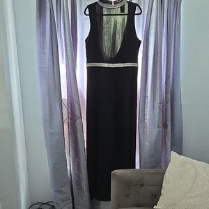 Fashion Nova Elegant Black Dress with Silver Accents